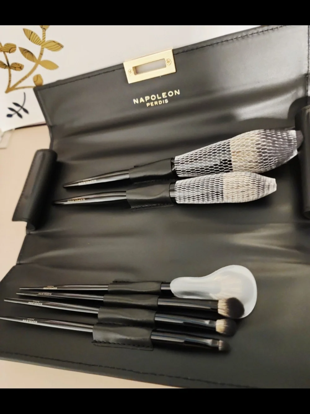 Napoleon Perdis Black and Gold Makeup Brush Set Box